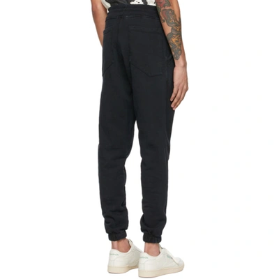 Shop Rhude Ssense Exclusive Black Logo Lounge Pants In Black/white
