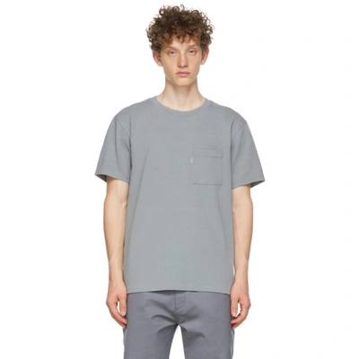 Shop Affix Grey Heavy Jersey Standardized Logo Pocket T-shirt In Silver Grey