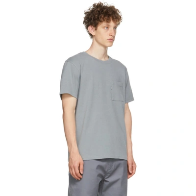 Shop Affix Grey Heavy Jersey Standardized Logo Pocket T-shirt In Silver Grey