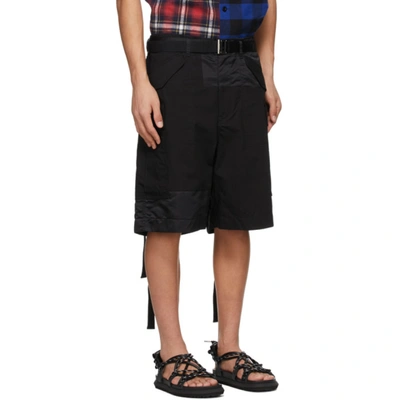 Shop Sacai Black Oxford Shorts In Black 001
