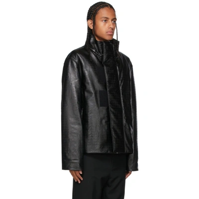 Shop Givenchy Black Filled Logo Biker Jacket In 001-black