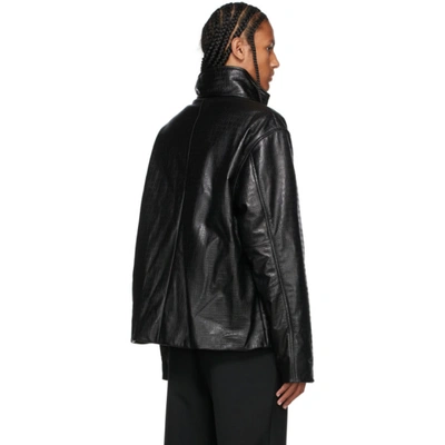 Shop Givenchy Black Filled Logo Biker Jacket In 001-black