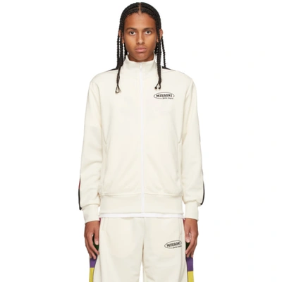 Shop Palm Angels Off-white Missoni Edition Track Jacket In Off White