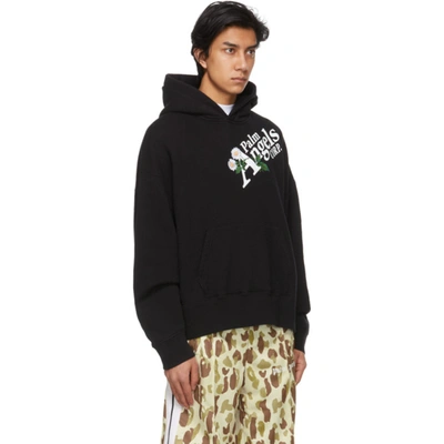 Shop Palm Angels Black Daisy Logo Hoodie