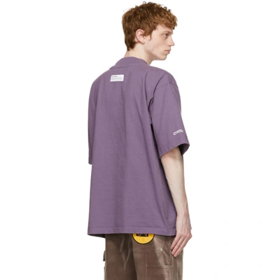 Shop Heron Preston Purple Logo 'style' Turtleneck T-shirt In Purple White