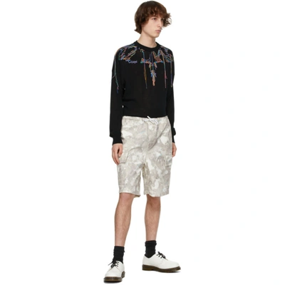 Shop Marcelo Burlon County Of Milan Black Embroidered Wings Sweater In Black Mult