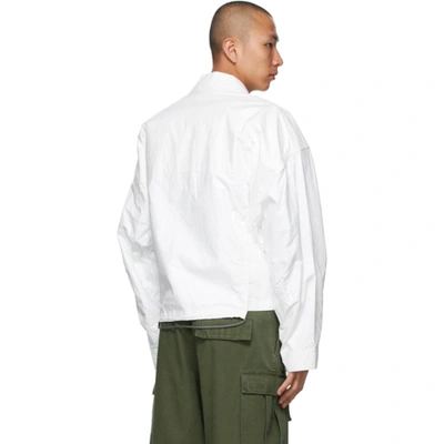 A. A. SPECTRUM WHITE TYVEK TRUCKER JACKET