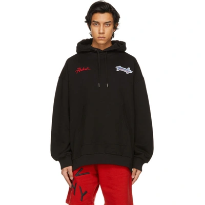 Shop Givenchy Black Embroidered Patches Motel Hoodie In 001 Black