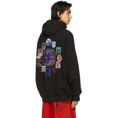 Shop Givenchy Black Embroidered Patches Motel Hoodie In 001 Black