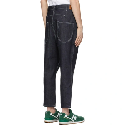 Shop Junya Watanabe Indigo Straight-leg Jeans In 1 Indigo