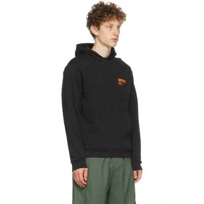 Shop Affix Black Standardized Logo Hoodie In Blk/orange