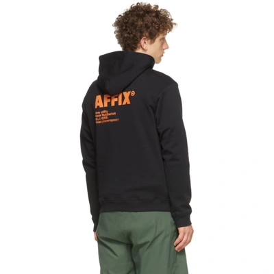 Shop Affix Black Standardized Logo Hoodie In Blk/orange