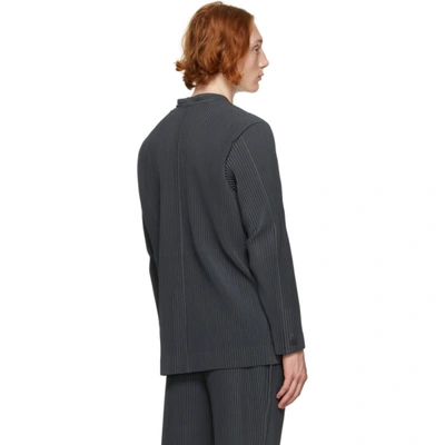 Shop Issey Miyake Grey Tailored Pleats 1 Blazer In 14-charcoal Gray