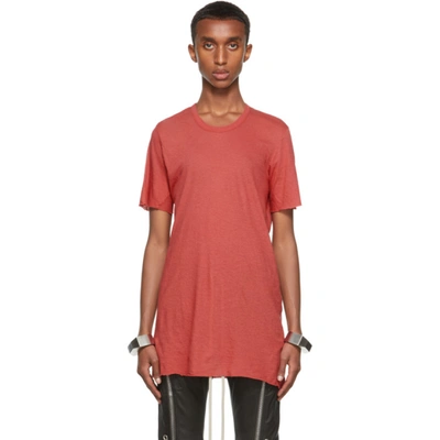 Shop Rick Owens Pink Basic Short Sleeve T-shirt In 73 Carnelian