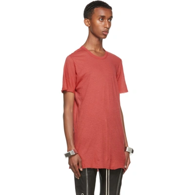 Shop Rick Owens Pink Basic Short Sleeve T-shirt In 73 Carnelian