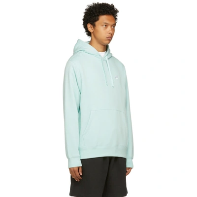 Shop Nike Green Fleece Sportswear Club Hoodie In Light Dew/light Dew/