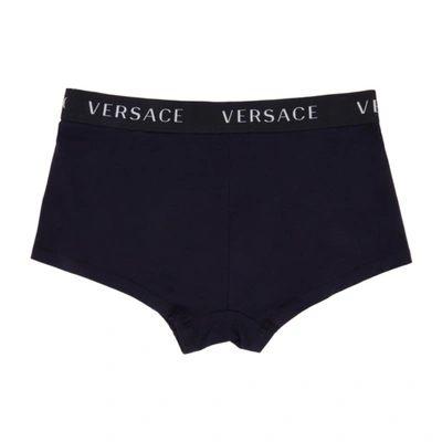 Shop Versace Navy Logo Band Boxer Briefs In A1384 Dkblu