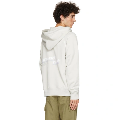 Shop Helmut Lang Taupe Raglan Sleeve Hoodie In Smoke