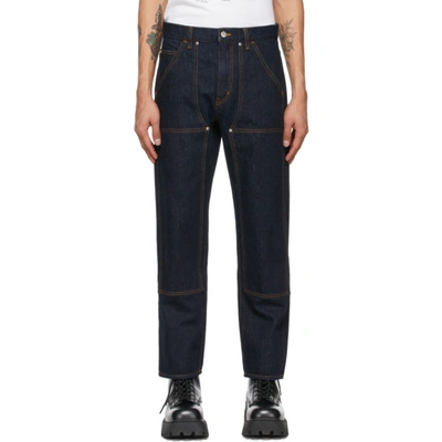 Shop Helmut Lang Indigo Utility Jeans