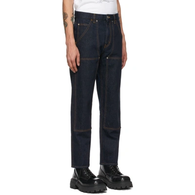 Shop Helmut Lang Indigo Utility Jeans