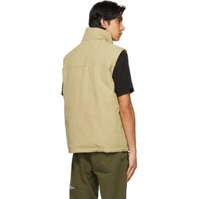 Shop Aape By A Bathing Ape Reversible Beige & Yellow Canvas Multi-pocket Vest
