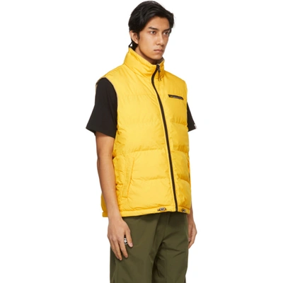 Shop Aape By A Bathing Ape Reversible Beige & Yellow Canvas Multi-pocket Vest