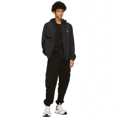 Shop Dolce & Gabbana Black Nylon Hooded Jacket In N0000 Black