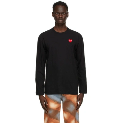 Shop Comme Des Garçons Play Black Heart Long Sleeve T-shirt In 1 Black