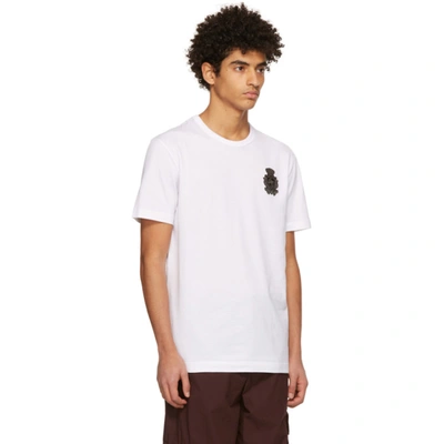 Shop Dolce & Gabbana White Heraldic Patch T-shirt In W0800 White Ottico