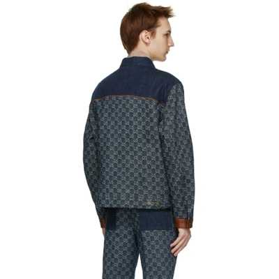Shop Gucci Indigo Gg Denim Jacket In 4266 Dk Blu