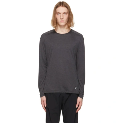 Shop On Grey Performance Lg Sleeve T-shirt In Black