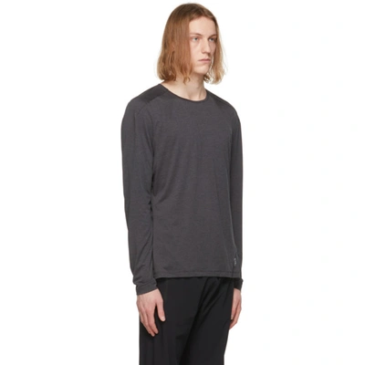 Shop On Grey Performance Lg Sleeve T-shirt In Black