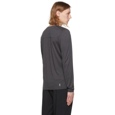 Shop On Grey Performance Lg Sleeve T-shirt In Black