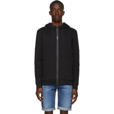 Shop Hugo Black Durdie Zip Hoodie In 1 Black