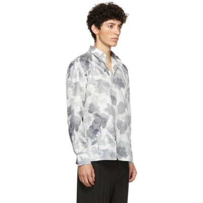 Shop Fendi White Poplin Flower Gradient Shirt In F0rq0 Natur