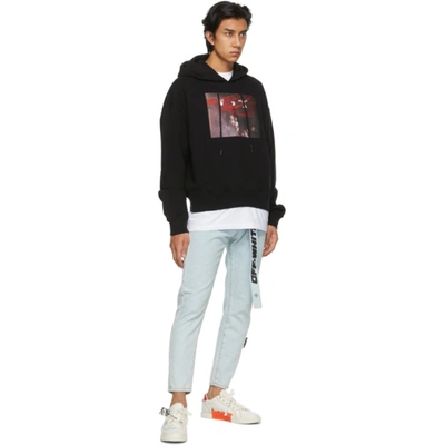Shop Off-white Black Sprayed Caravaggio Over Hoodie In Black Whi