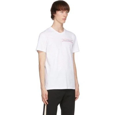 Shop Alexander Mcqueen White Selvedge Logo Tape T-shirt In 0910 White/mix