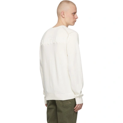 Shop Helmut Lang Off-white Logo Sweater In Ivory - C05