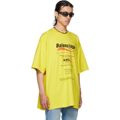 Shop Balenciaga Yellow Dry Cleaning Boxy T-shirt In 7175 Yellow/red