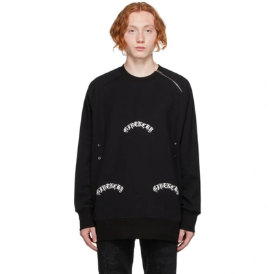 Shop Givenchy Black Oversized Metallic Detail Sweatshirt In 001-black