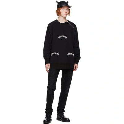 Shop Givenchy Black Oversized Metallic Detail Sweatshirt In 001-black