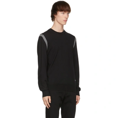 Shop Alexander Mcqueen Black & Grey Wool Stripe Sweater In 1068 Black/grey Mel