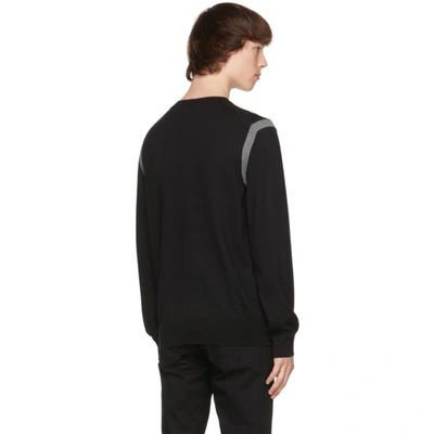 Shop Alexander Mcqueen Black & Grey Wool Stripe Sweater In 1068 Black/grey Mel