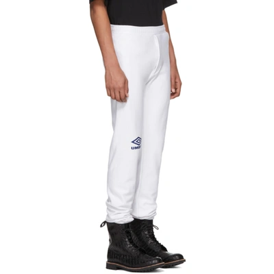 Shop Vetements White Umbro Edition Logo Lounge Pants