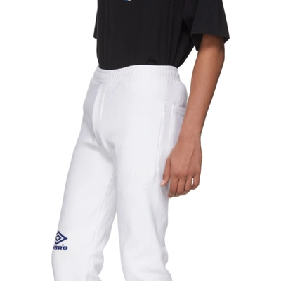 Shop Vetements White Umbro Edition Logo Lounge Pants