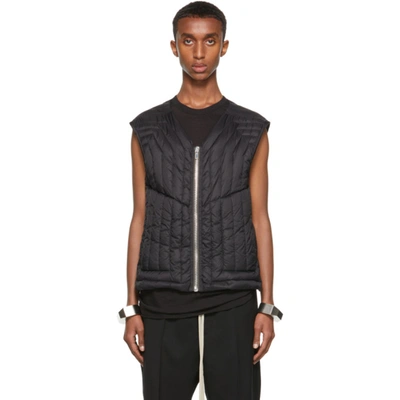 Shop Rick Owens Black Down Cargo Vest In 09 Black