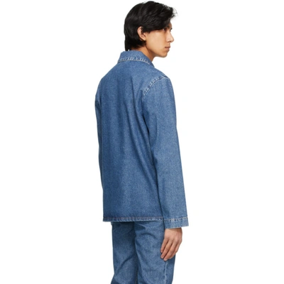Shop Apc Blue Denim Kerlouan Jacket In Iab Ltblue