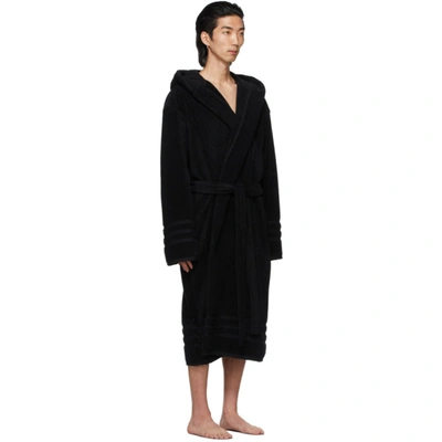 Shop Balenciaga Black Terrycloth Resorts Robe In 1000 Black