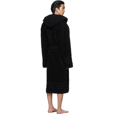 Shop Balenciaga Black Terrycloth Resorts Robe In 1000 Black