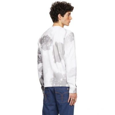 Shop Fendi White Gradient Flower Print Sweatshirt In F0rq0 Natur